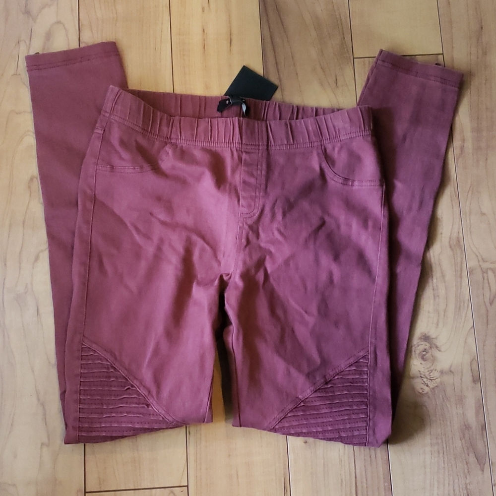 Maroon Moto Jeggings